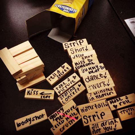 naughty jenga ideas|How to Play the Drinking game of Strip Jenga .